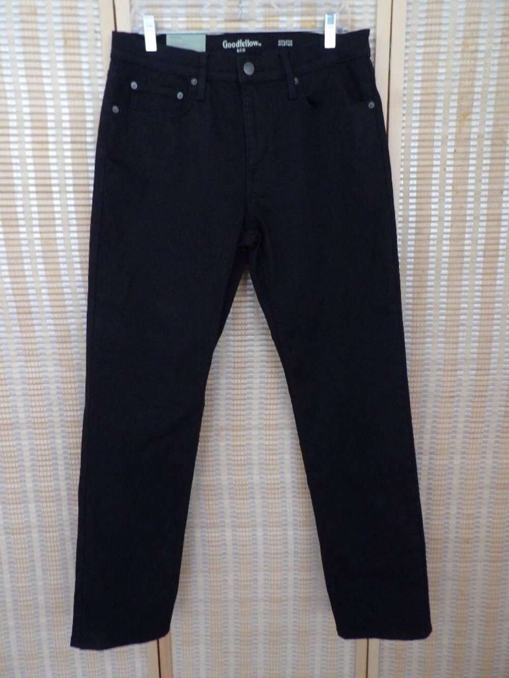 NWT Men's Goodfellow Size 32x32 Athletic Slim Fit Total Flex Black Denim Jeans